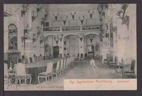 Ansichtskarte Moritzburg Sachsen Jagdschloss Speisesaal