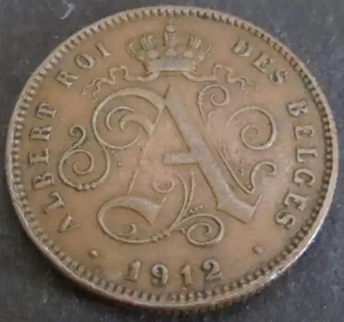 Münze Belgien Belgium 2 Centimes 1912 sehr schön VF