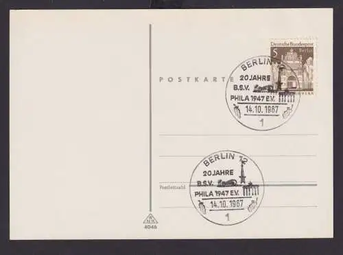 Berlin Brief inter Umschlag + Stempel Brandenburger Tor Philatelie Phila 1967