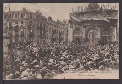 Ansichtskarte Nancy Frankreich Defile de la Cavallerie 1919 Besancon