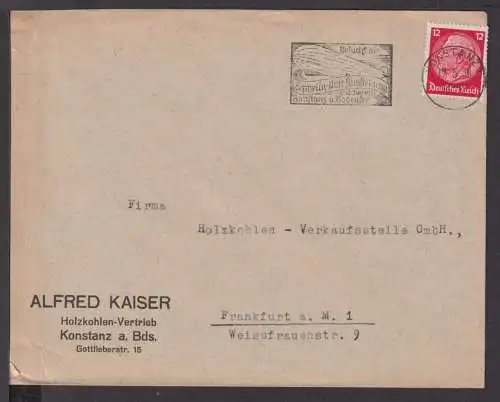 Deutsches Reich Brief selt. SST Zeppelin Post Ausstellung Konstanz Bodensee 1938