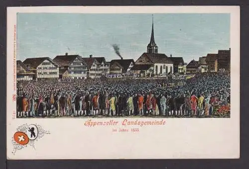 Ansichtskarte Appenzell Schweiz Landsgemeinde 1833