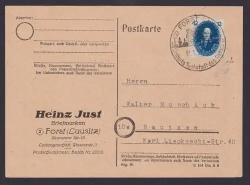 DDR Brief EF 266 Akademie Forst Lausitz Brandenburg SST Gr. Tuchstadt des Ostens