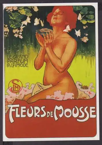 Jugendstil Art Nouveau Künstler Ansichtskarte Fleurs de Mousse Le Grand Parfum