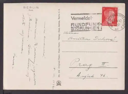 Deutsches Reich Brief selt. SST Vermeidet Rundfunk Störungen 1942 Berlin Prag