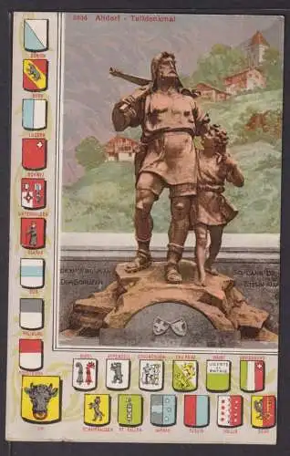 Ansichtskarte Altdorf CH Telldenkmal Wappen Schweiz