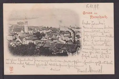 Ansichtskarte Rohrschach Schweiz 1899 Ansbach Bayern