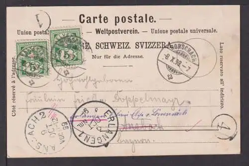 Ansichtskarte Rohrschach Schweiz 1899 Ansbach Bayern