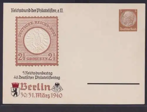 Berlin Deutsches Reich Privatganzsache Philatelie WST Hindenburg Brustschild