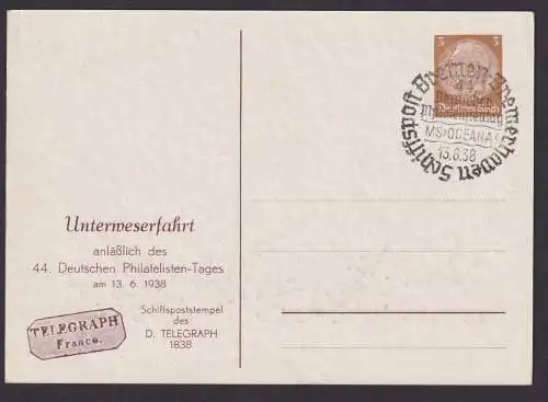 Deutsches Reich Privatganzsache Schiffspost Schiff Bremen Dampfer Telegraph mit