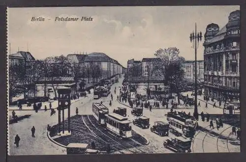 Ansichtskarte Berlin Potsdamer Platz Auto Oldtimer Strassenbahn Busse