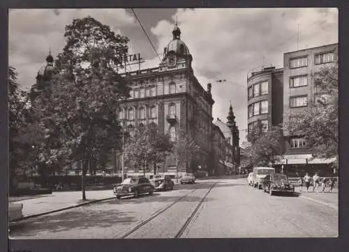 Ansichtskarte Pilsen Tschechien Hotel Continental Auto Oldtimer