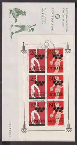 Briefmarken Niederländische Antillen Übersee Brief Block 1980 Sport