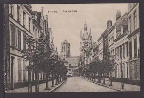 Ansichtskarte Ypern Belgien Rue de Lille 1915 Feldpost Gartenheim Hessen