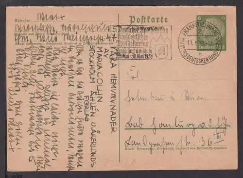 Deutsches Reich Brief SST Großdeutscher Apothekentag 1938 Frankfurt Hessen t