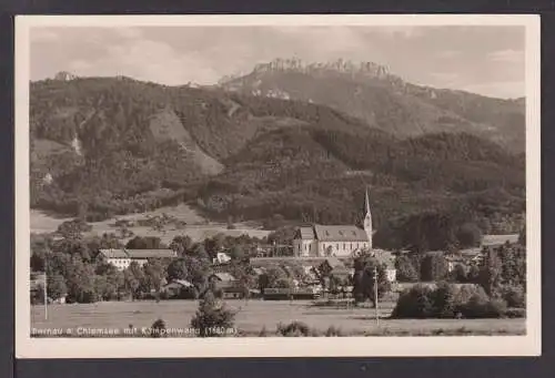 Ansichtskarte Bernau Chiemsee Bayern mit Kampenwand Hotel Fischerstüberl