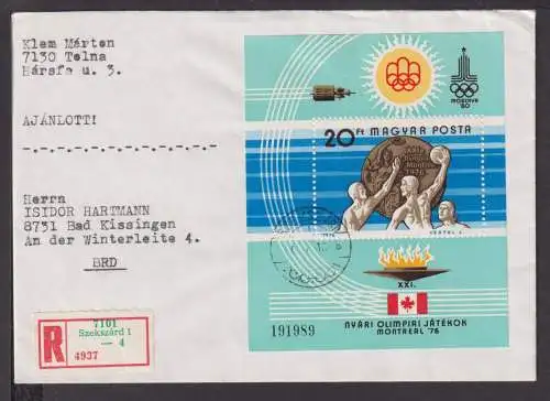 Briefmarken Ungarn Europa Brief Block 1976 Olympische Spiele Montreal