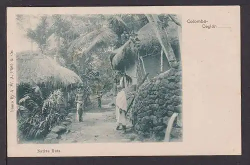 Ansichtskarte Colombo Ceylon Sri Lanka Native Huts