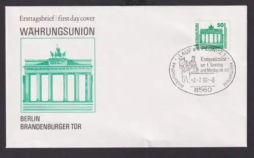 DDR Brief Brandenburger Tor Währungsunion Lauf a.d. Pegnitz Kunigundenfest