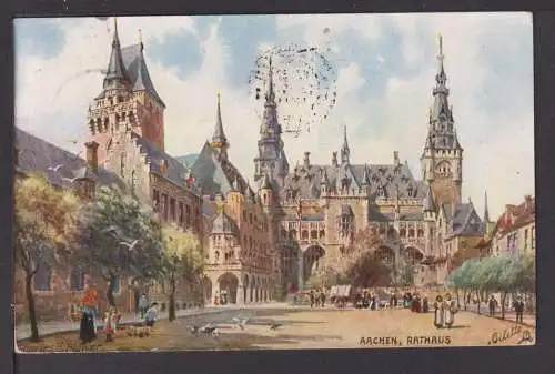 Ansichtskarte Aachen NRW Rathaus 1911 Antwerpen Belgien