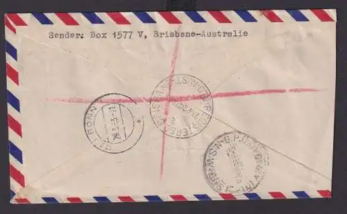 Australien Flugpost R Brief G.P.O Briesbane Queensland Bonn 1953