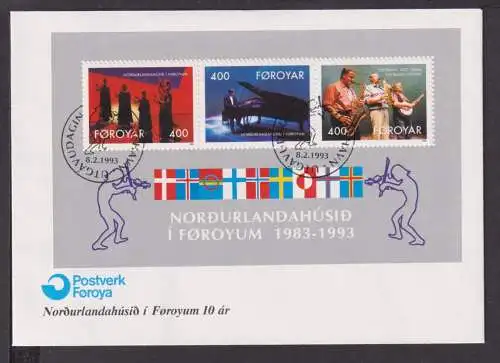 Briefmarken Dänemark Färöer-Inseln Europa Brief Block 1993 Musik