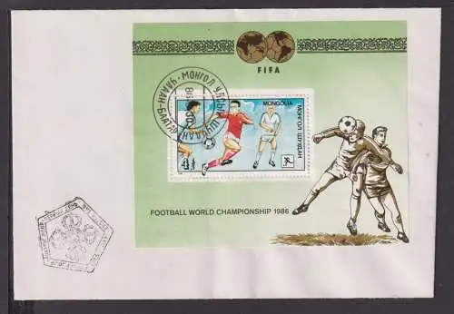 Sporr Fußball Briefmarken Mongolei Übersee Brief Block FIFA World Championship