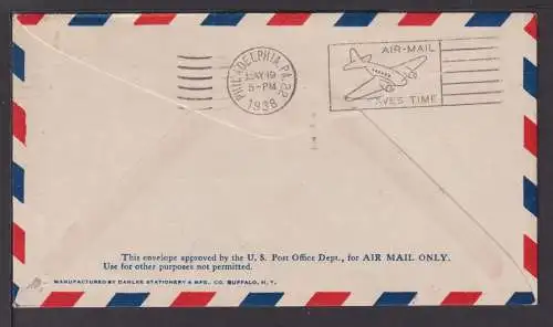 Flugpost Airmail USA Übersee 1938 SST National Air Mail Week Lansdowne