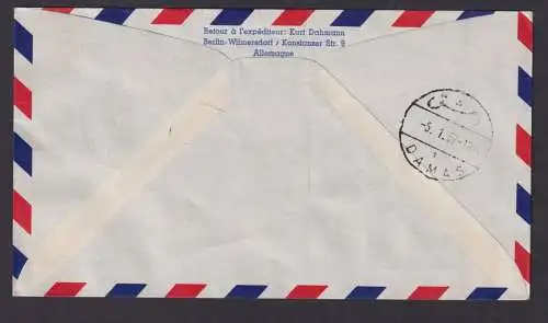Flugpost Brief Air Mail Bund Lufthansa Damaskus Syrien erstmaliger Anflug 1957
