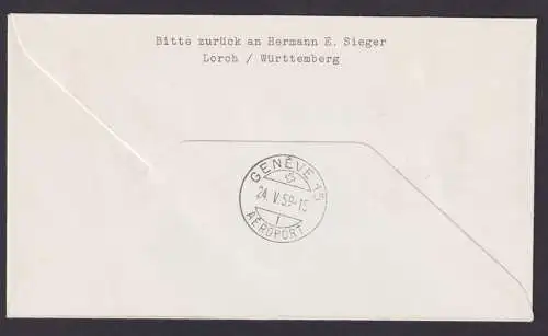 Bund Berlin Brief Flugpost Airmail Frankfurt Main Genf Schweiz Lufthansa LH 156