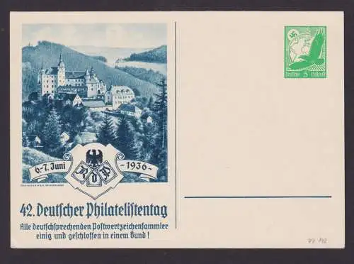 Deutsches Reich Privatganzsache Philatelie 42. Deutscher Philatelisten Tag 1936