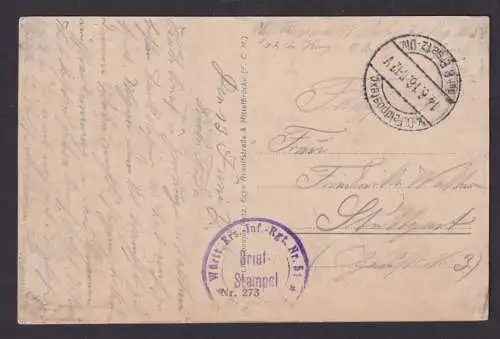 Hattonville Ansichtskarte Feldpost Württ. Ers. Inf. Rgt. 51 Frankreich