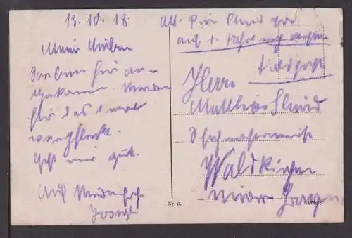 Ansichtskarte Bietigheim Baden-Württemberg Feldpost 1918 Waldkirchen Bayern