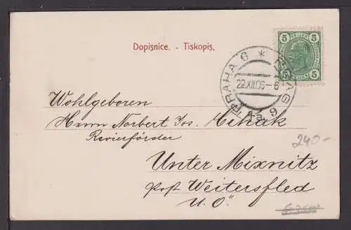 Künstler Ansichtskarte Prag Tschechien 1906 Untermixnitz Österreich