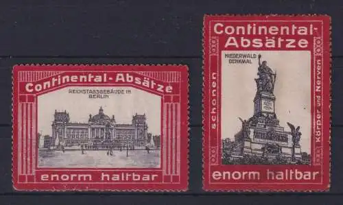 Reklame Continental Absätze Reichstagsgebäude Berlin u.a. zwei selt. Vignetten