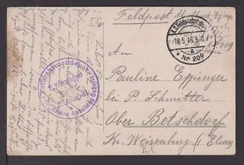 Ansichtskarte Windmühle Polen Feldpost 1916 Oberbetschorf Elsass Frankreich