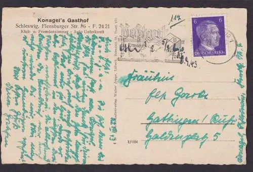 Ansichtskarte Schleswig Konagels Gasthof Hattingen Ruhr NRW selt. Innenansicht