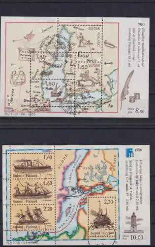 Sammlung Finnland Block 1-4 gestempelt Kat.-Wert 26,00 Landlarten Kartographie