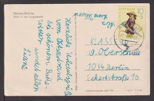 Ansichtskarte Waren Müritz Mecklenburg-Vorpommern Langestraße Berlin