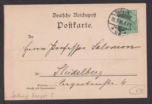 Jugendstil Künstler Ansichtskarte Berlin Heidelberg Baden-Württemberg sign. B.L.