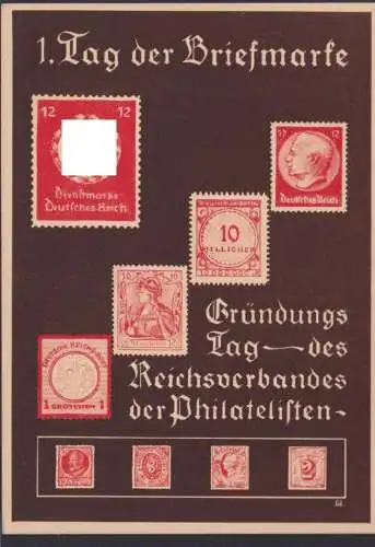 Deutsches Reich Brief Privatganzsache Philatelie Tag der Briefmarke Hindenburg