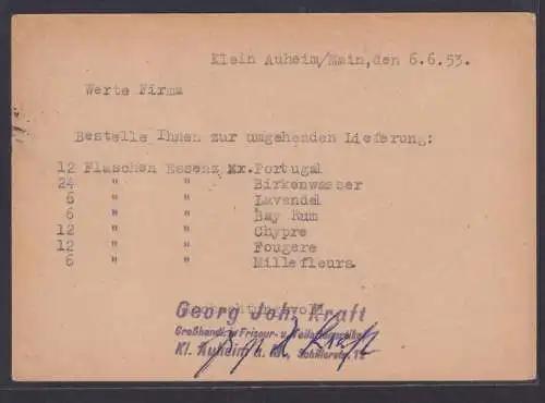 Bund Ganzsache Posthorn Landpoststempel Klein Auheim Hanau Ganzsache Notopfer