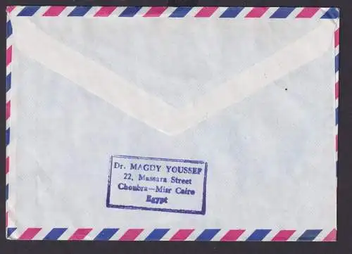 Flugpost Ägypten Brief MIF Kairo nach Perleberg DDR
