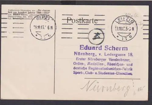 Ansichtskarte Leipzig Künstlerkarte Die eiserne Zeit v. 100 Jahren sign R Knötel