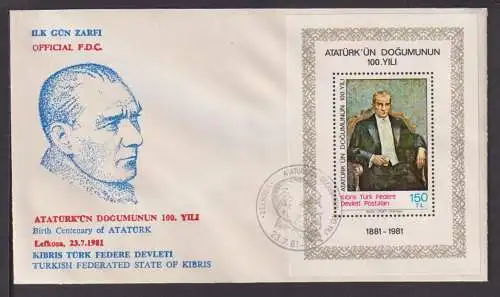 Briefmarken Türkei Europa Brief Block 1981 Atatürk 100. Geburtstag
