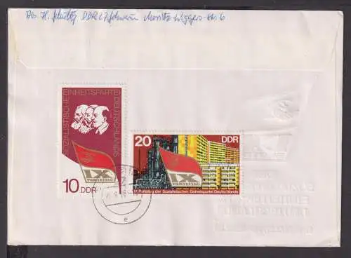 Briefmarken DDR Europa Brief Block 1976 Parteitag der SED in Berlin