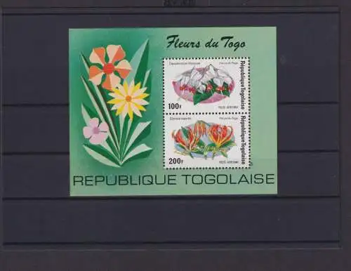 Togo Übersee Block Briefmarken Pflanzen Blumen aus Togo Luxus postfrisch