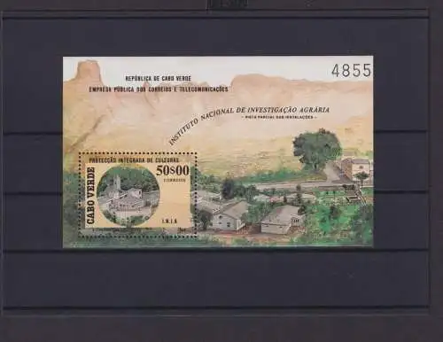 Kap Verde Übersee Block Briefmarken National Institiut für Agrarforschung Luxus