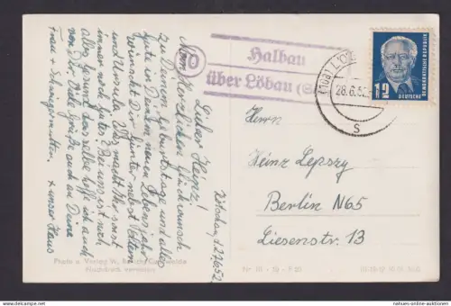 Ansichtskarte Halbau über Löbau Sachsen Landpoststempel DDR Hochstein Kötschau