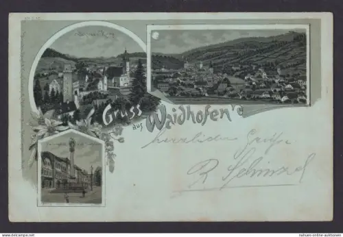 Litho Ansichtskarte Waidhofen a.d. Ybbs Österreich n. Siebenhirten b. Wien